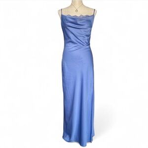 Periwinkle satin maxi dress